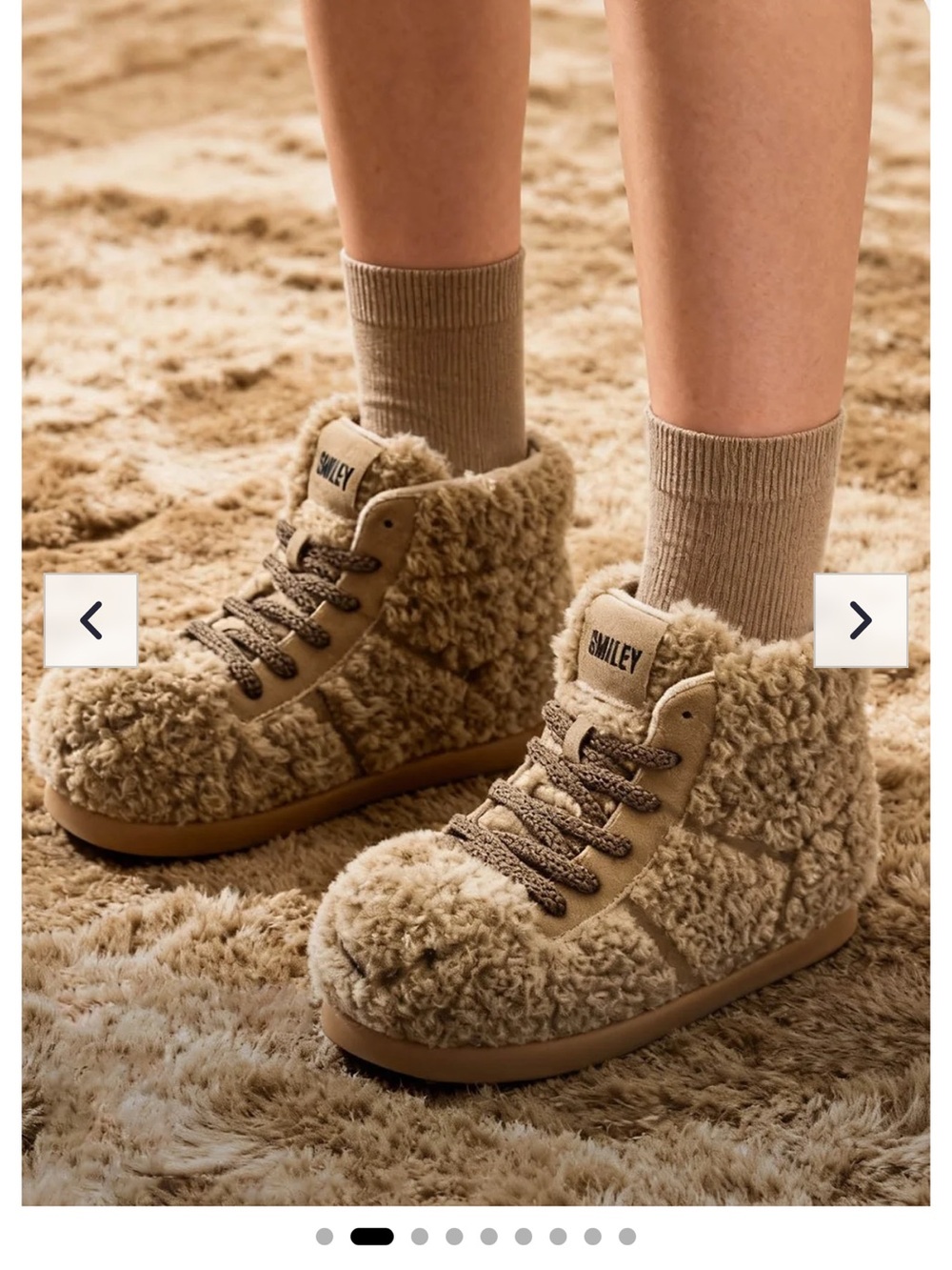 SMILEY | TEDDY SERIES HIGH-TOP FLEECE-LINED BOOTS 8.5 39